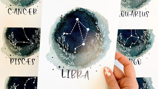 libra star sign card