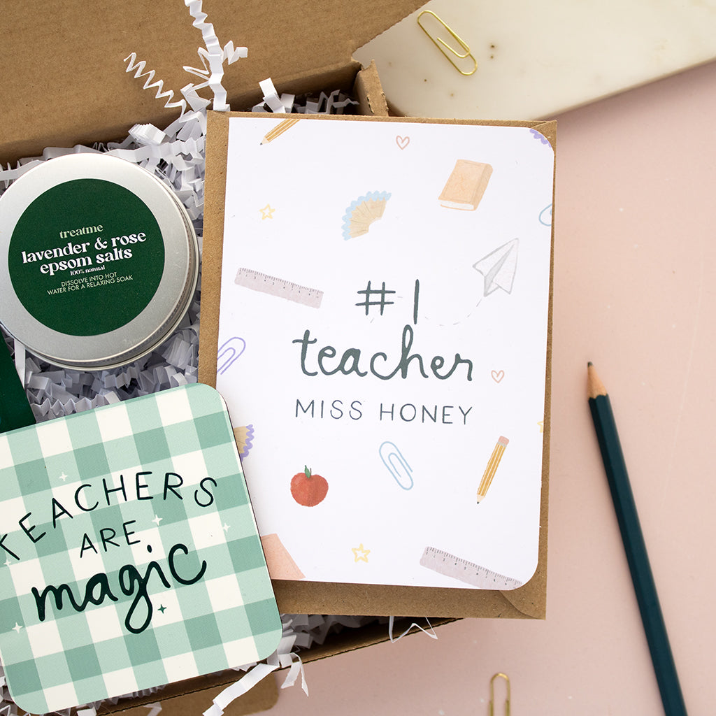 Show your gratitude and thank that special Teacher at the end of the term with our selection of Ready-to-go gift boxes that can be delivered directly to the school.