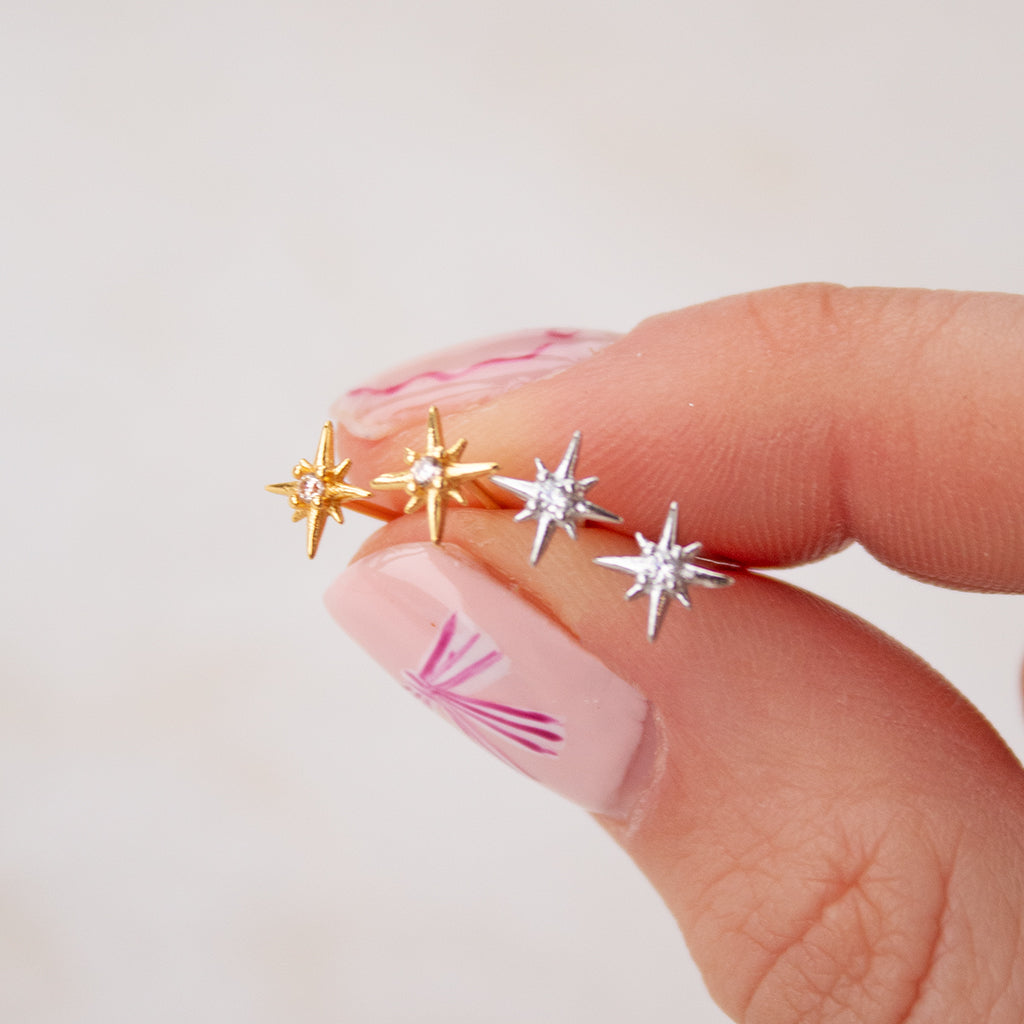 Gold OR Silver Plated Starburst Earrings