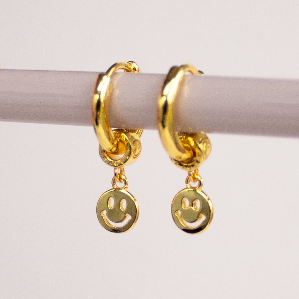 Gold or Silver Smiley Face Earrings