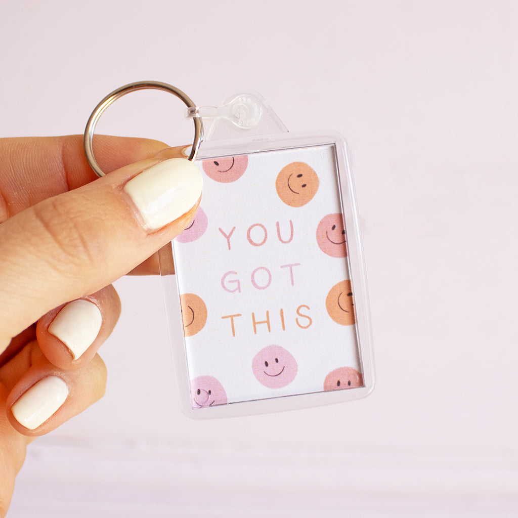 Smiley Face 'You Got This' Keyring