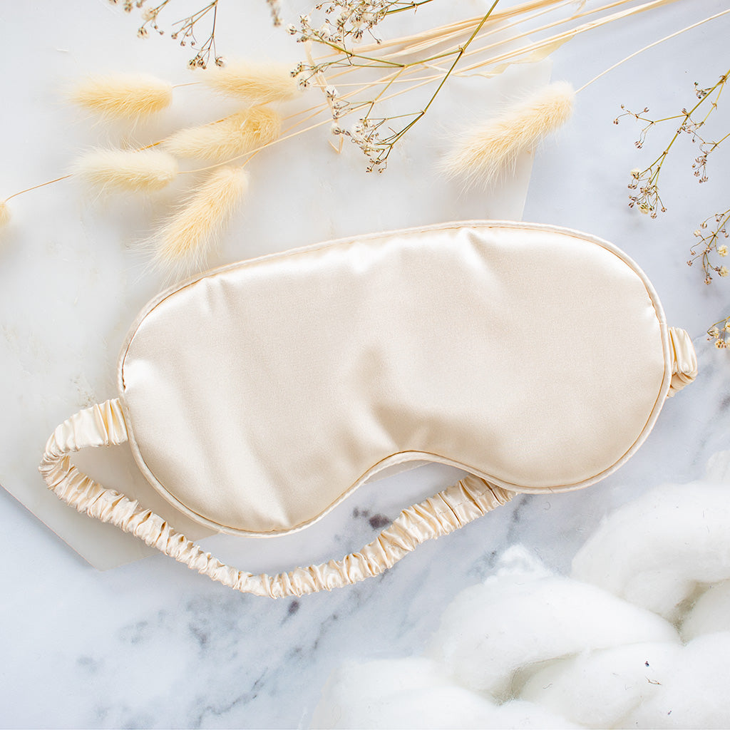 champagne satin eye mask