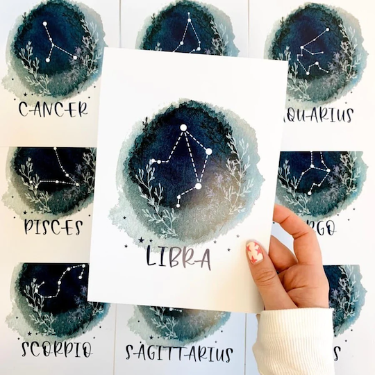 libra star sign card