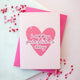 Happy Galentine's Day Pink Heart A6 Card | Add On