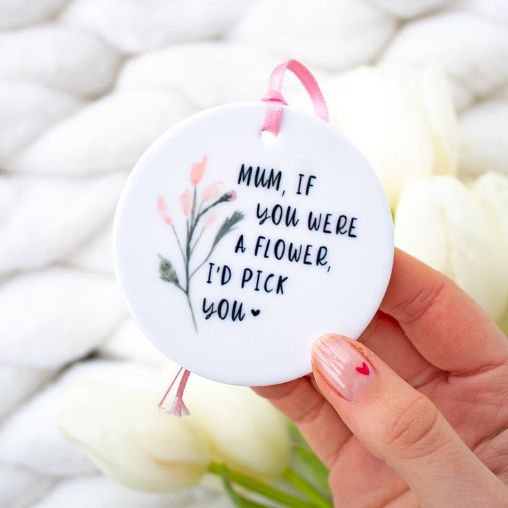 'Mum If You Were A Flower, I'd Pick You' Ceramic Keepsake Unboxed