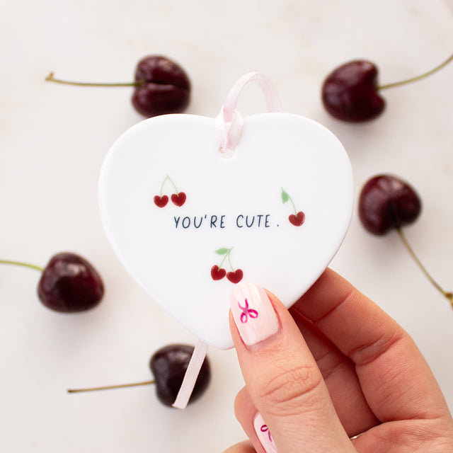 'You're Cute' Heart Shaped Ceramic Keepsake