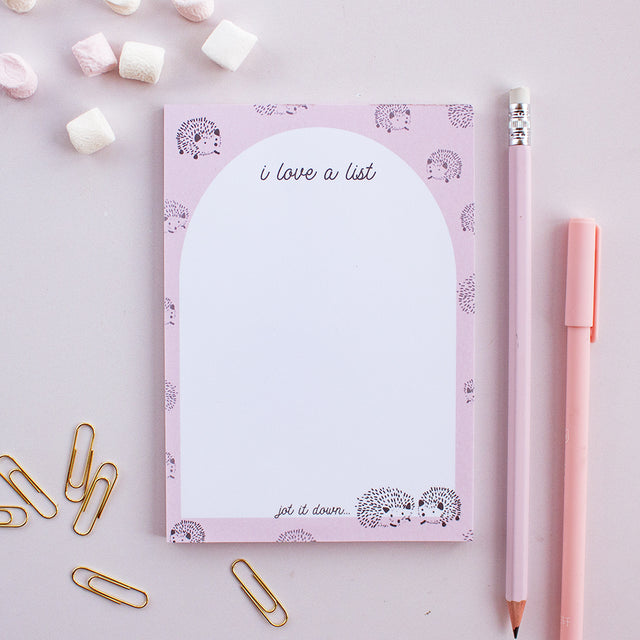 I Love A List Hedgehog A6 Desk Pad