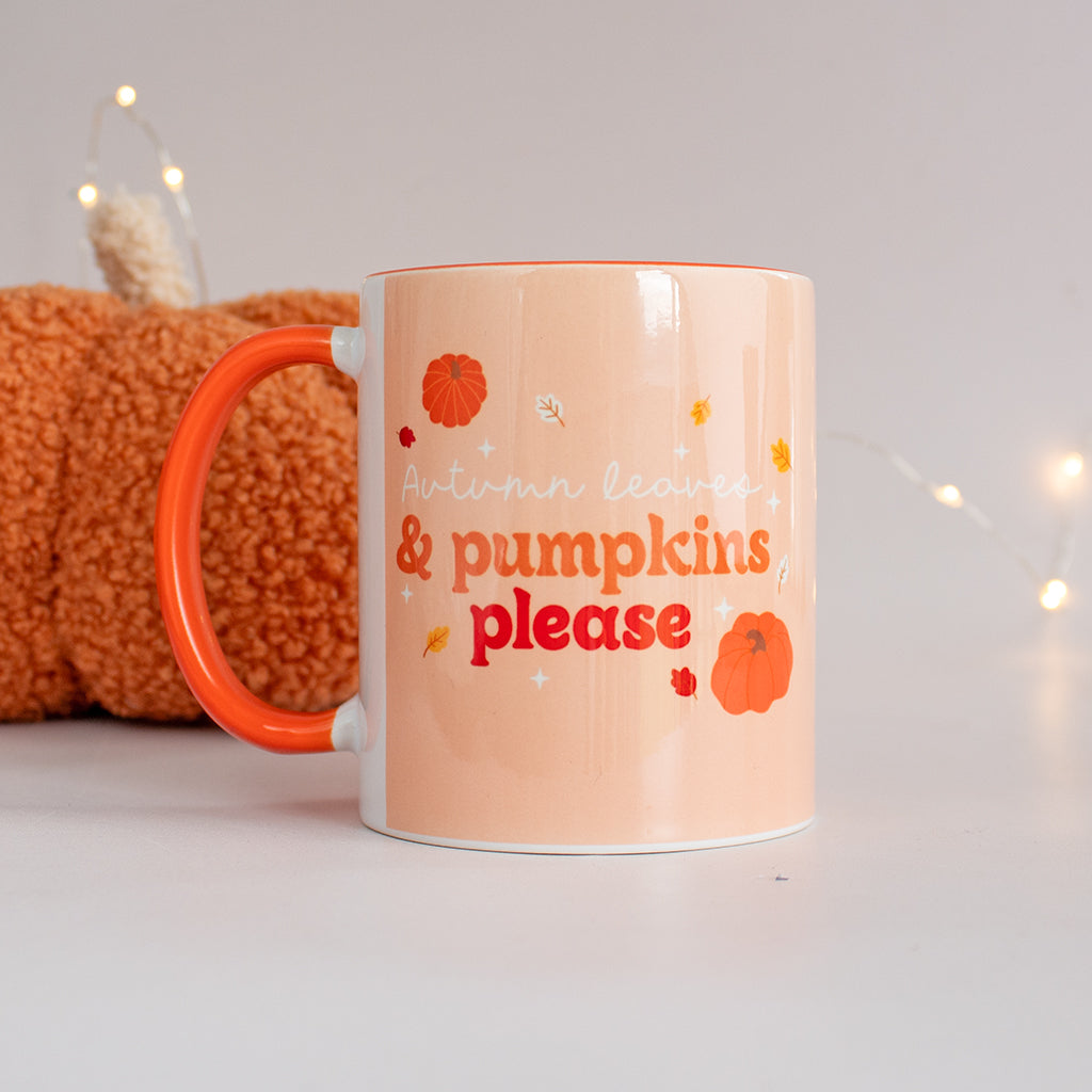 Autumn Leaves & Pumpkins Please Mug