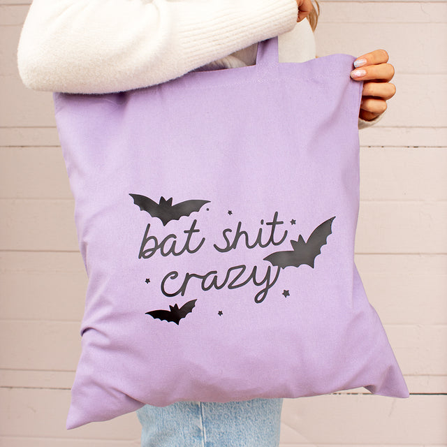 Bat Shit Crazy Purple Tote Bag