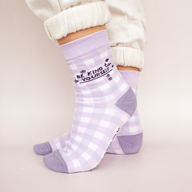 Purple Gingham Socks