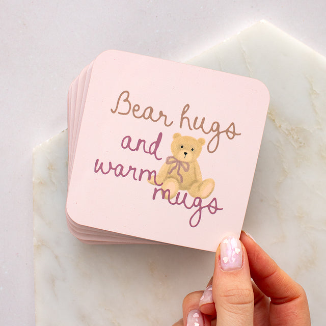 Bear Hugs And Warm Mugs Coaster