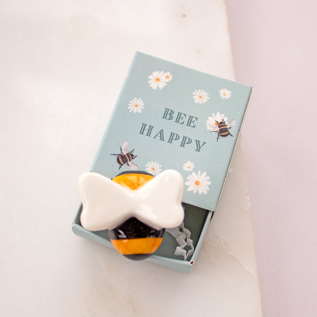 Bee Happy Matchbox Ceramic Bee Token Keepsake | Add On