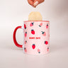 'Berry Cute' Strawberry Print Red Mug