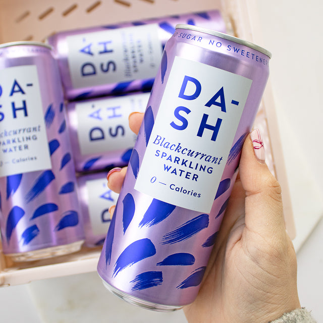 Can Of DASH Blackcurrant Sparkling Water