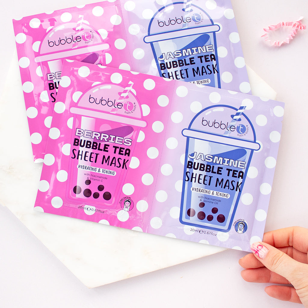 Bubble T Berry and Jasmine Duo Sheet Masks