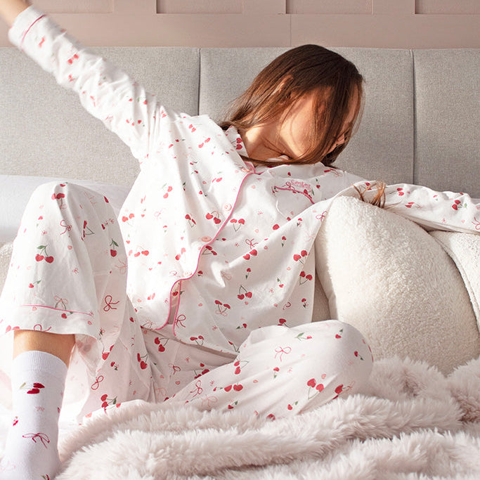 Comfort Collective Bows & Cherry Print Pyjama Set | Add on