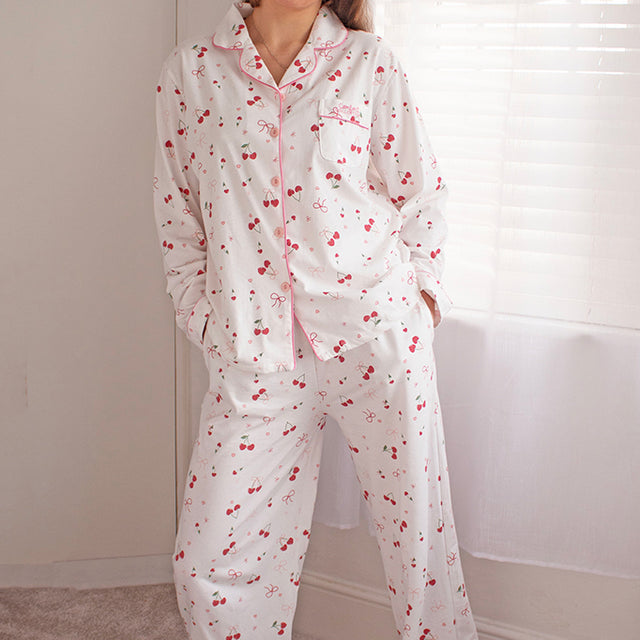 Comfort Collective Bows & Cherry Print Pyjama Set