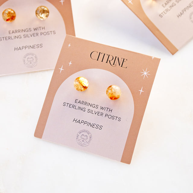 Citrine Stud Earrings | Add On