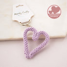Lilac Knitted Heart Keyring