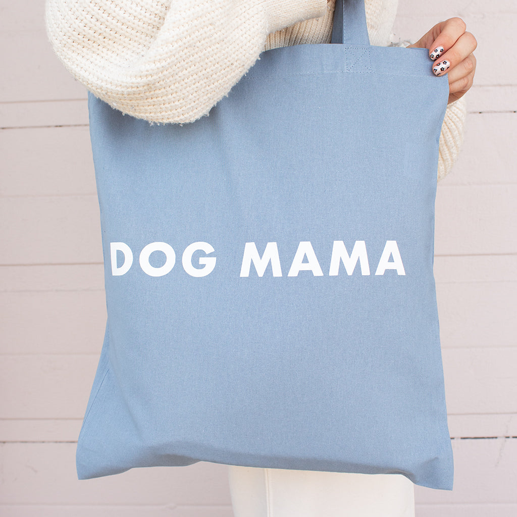 Dog Mama Blue Tote Bag