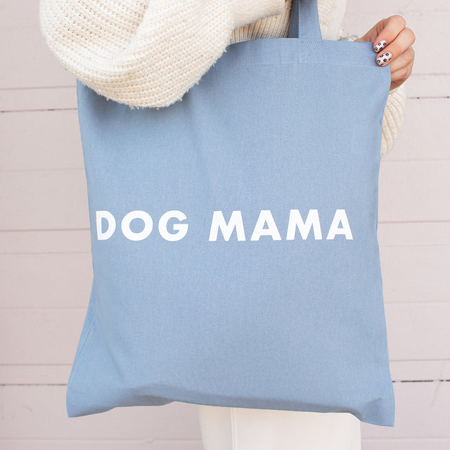 Dog Mama Blue Tote Bag