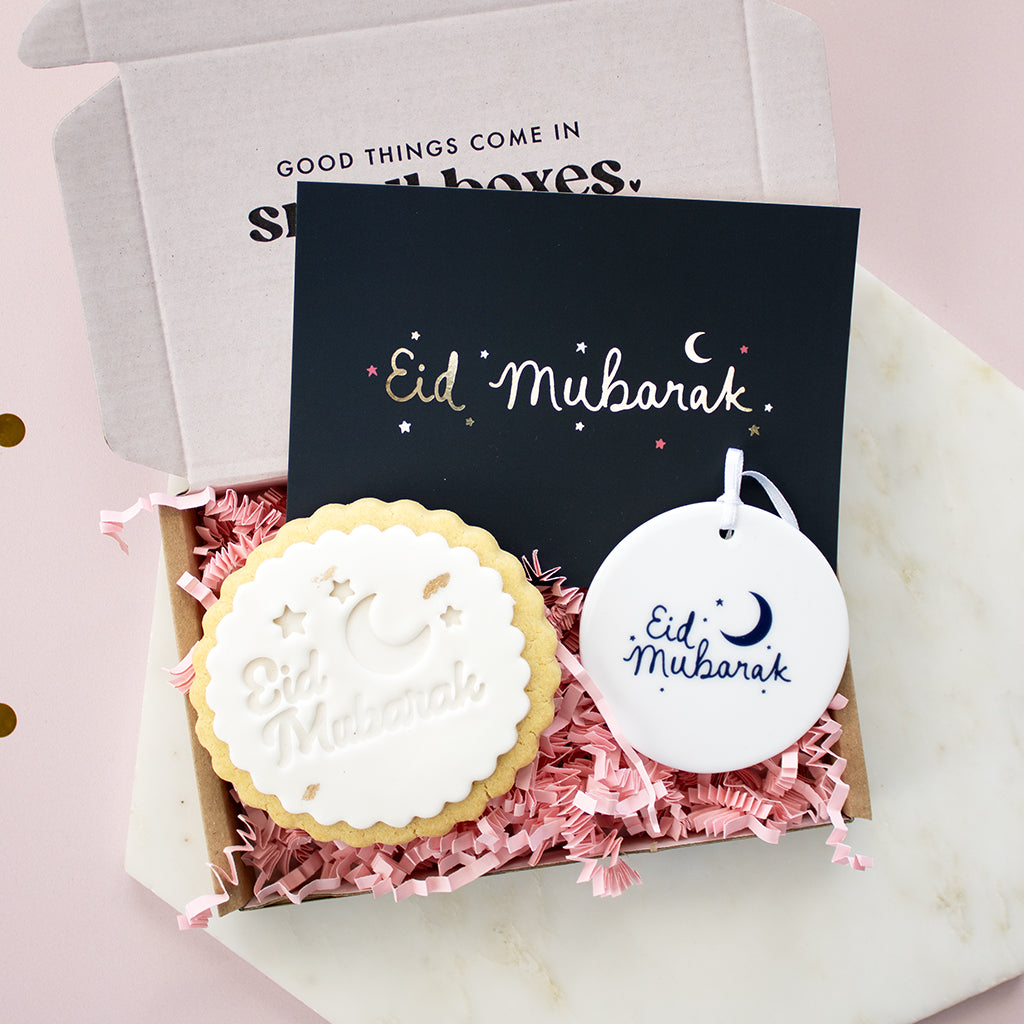 Mini Eid Mubarak Biscuit & Ceramic  | Ready to Go TreatBox