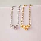 Silver or Gold Bow Necklace