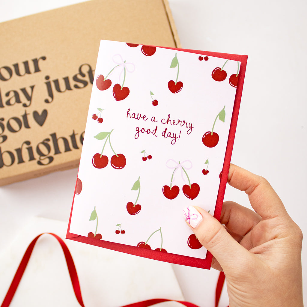 'Have a Cherry Good Day' Cherry Print Card