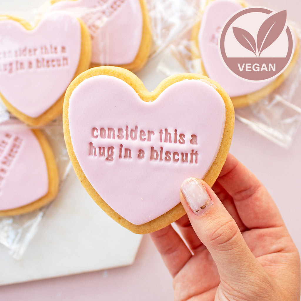 Consider this a Hug in a Biscuit Iced Vegan Biscuit