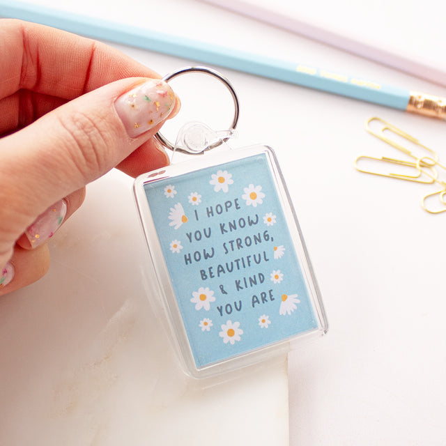 Blue Daisy I Hope You Know... Keyring