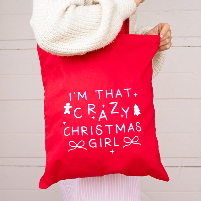 I'm That Crazy Christmas Girl Red Tote Bag