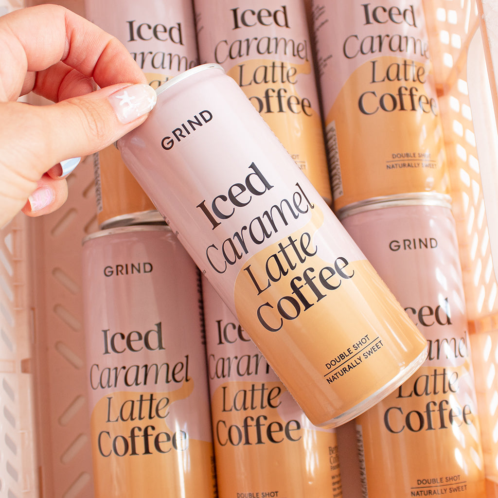 Can Of GRIND Iced Caramel Latte Coffee