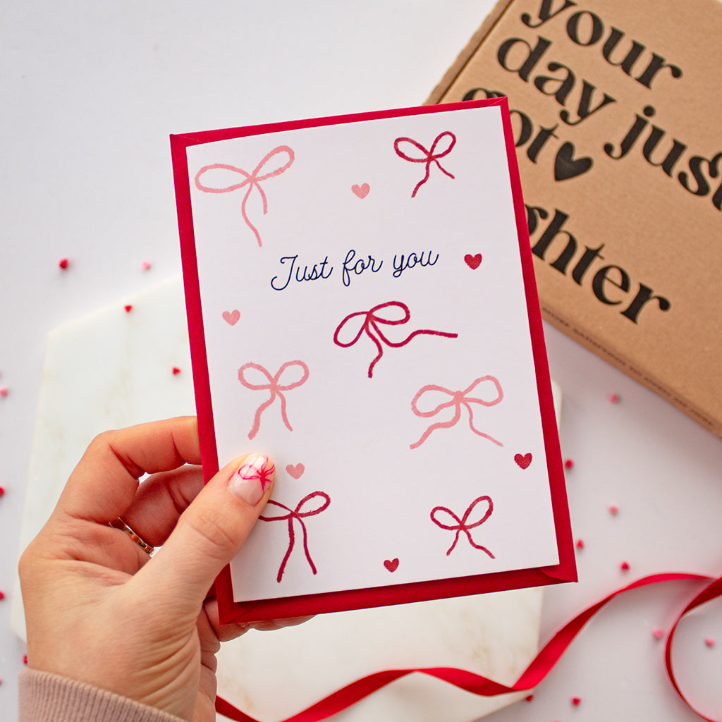 Just For You Bow Print A6 Card | Add On