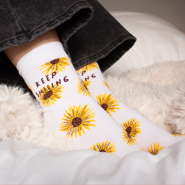 Keep Smiling Sunflower Socks