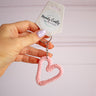 Knitted Pink Heart Keyring