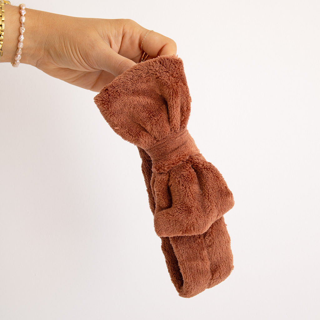 Dark Brown Spa Bow Headband