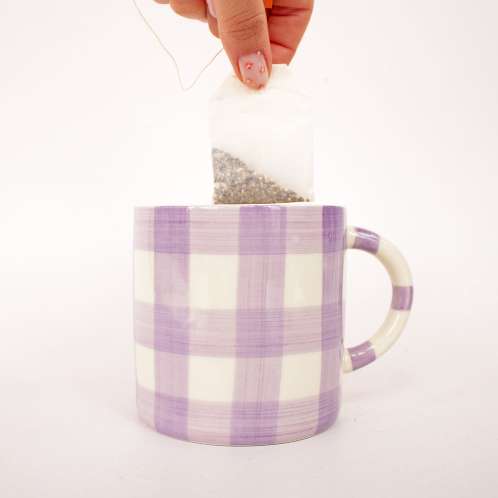 Single Purple Gingham Mug | Add On