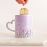 Lilac Lovely Mum Heart Handle Mug