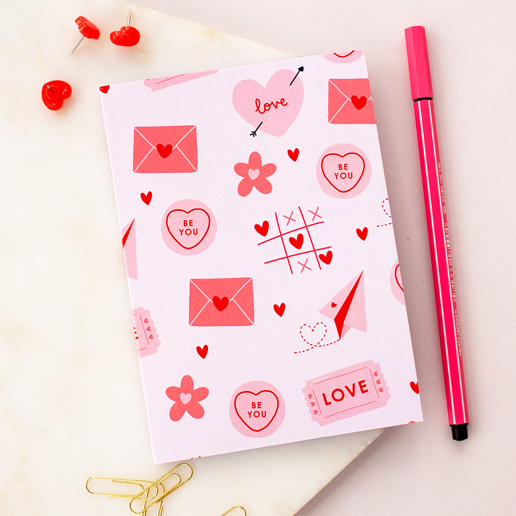 Love Pattern A6 Notebook