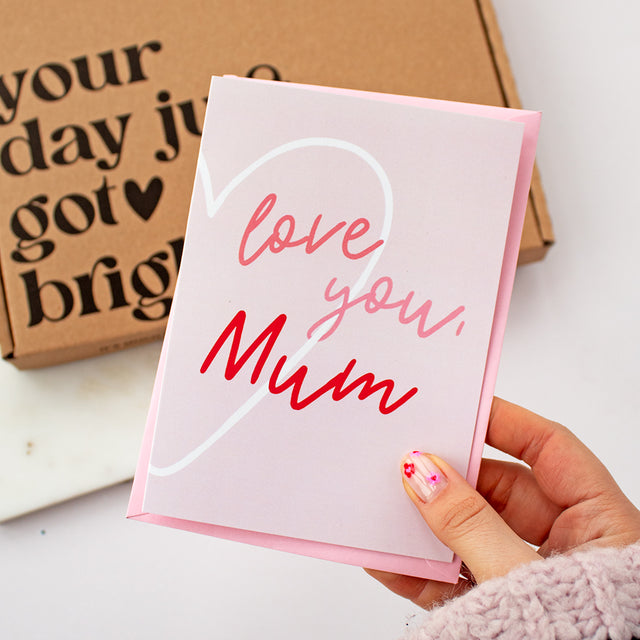 Pink Heart Love You, Mum A6 Card | Add On