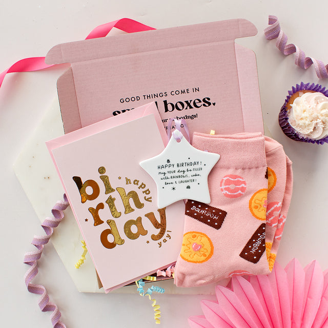 Mini Birthday Ceramic and Socks | Ready To Go Treatbox