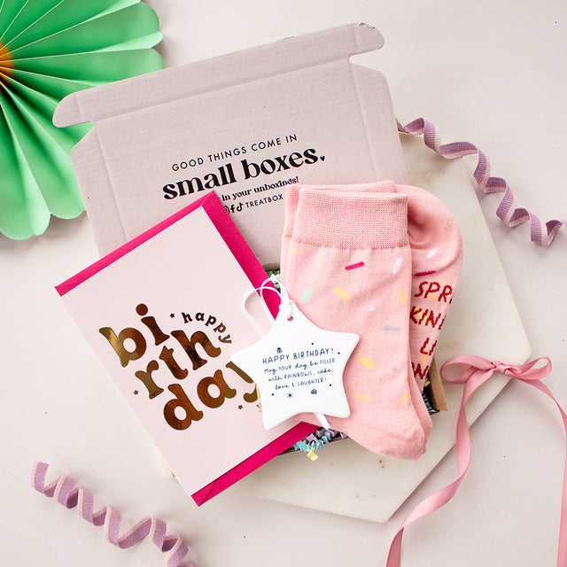 Mini Birthday Ceramic and Socks | Ready To Go Treatbox