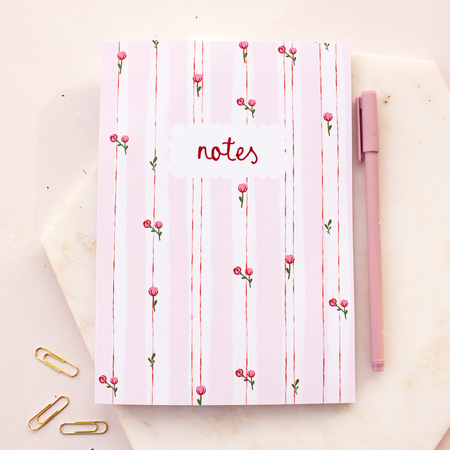 'Notes' Floral A5 Notebook