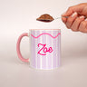 Personalised Name Pink Wavy Striped Mug