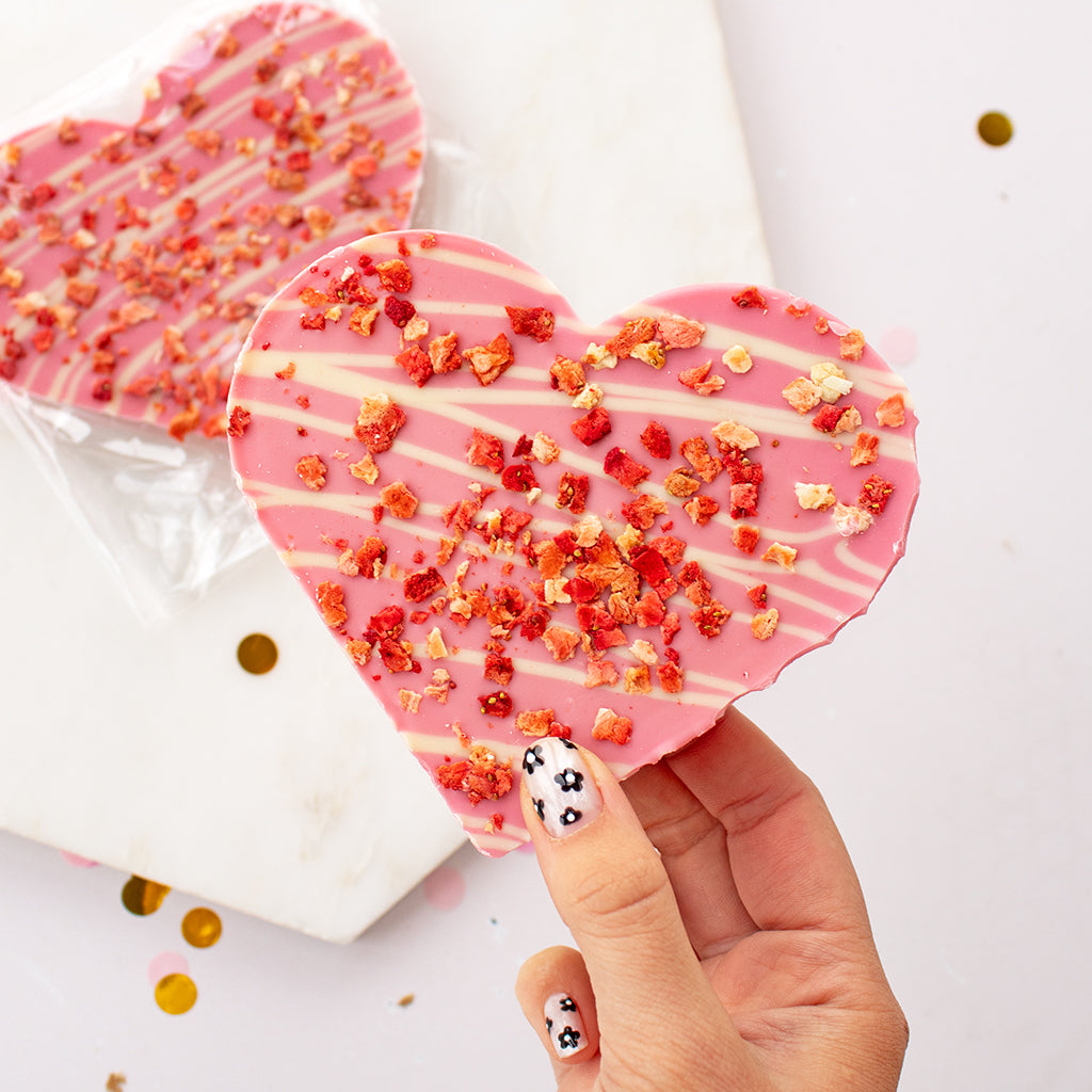 Cocoba Strawberry Heart Shaped Chocolate bar | Add On