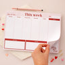 Red & Pink This Week A4 Desk Pad