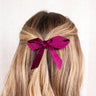 Set Of Two Pink & Red Satin Bow Hair Clips