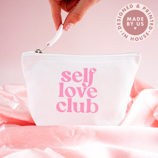 White Self Love Club Pouch