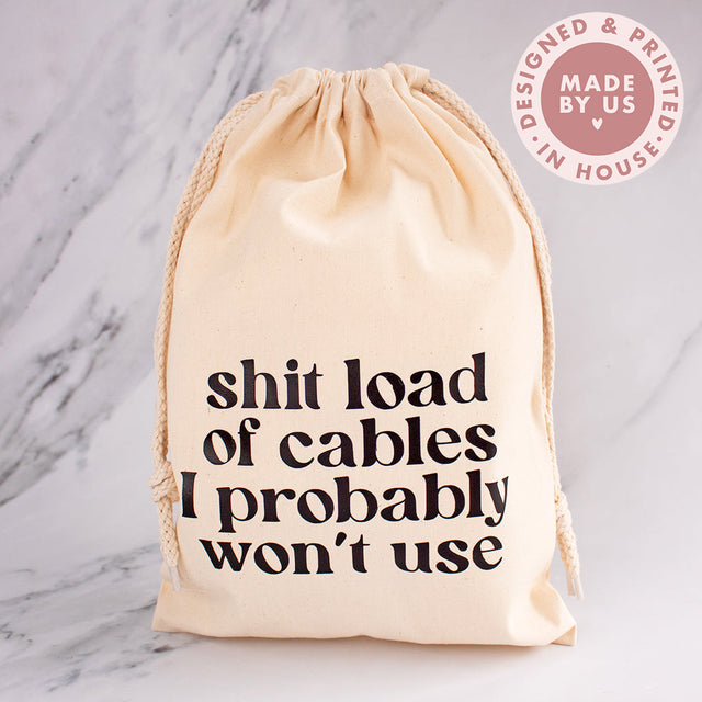 Shit load of cables I probably won't use | Wash Bag