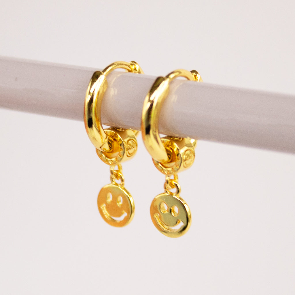 Gold or Silver Smiley Face Earrings
